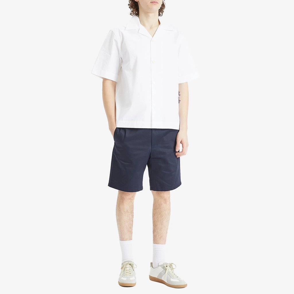 AMI Paris Men's Elasticated Waist Cotton Shorts Navy Blue
